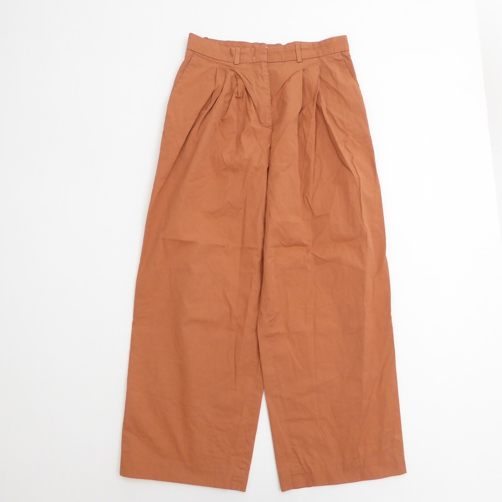 COS Womens Relaxed Cotton Wide-Leg Trouser Pants Terracotta Cotton Size 10